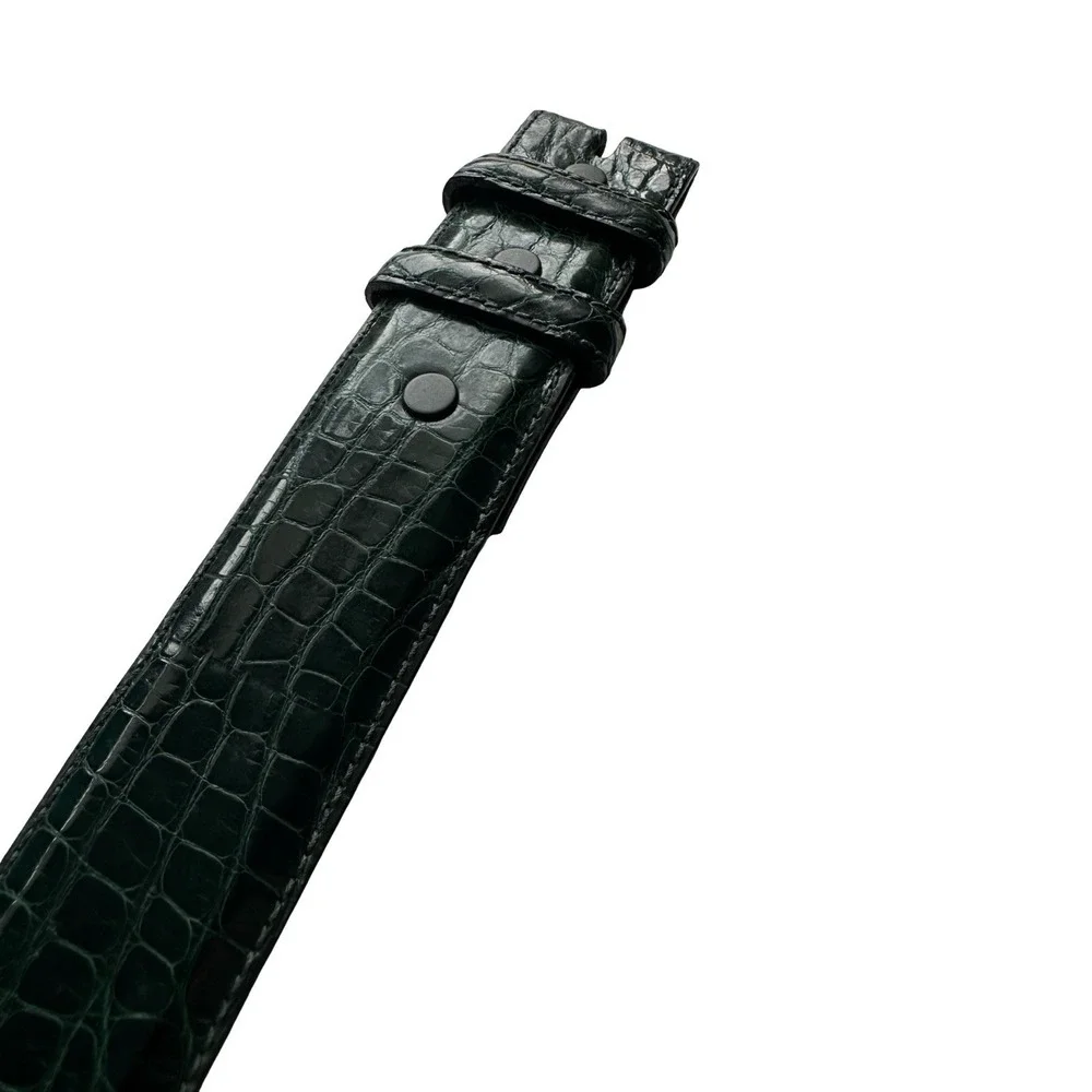 Bespoke Deep Green American Alligator USA Made Belt Size 32 No Holes NWT New